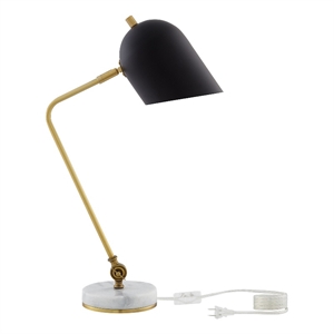 Posh Living Armin Table Lamp 5ft Power Cord Marble Stone Base Black