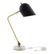 Posh Living Armin Table Lamp 5ft Power Cord Marble Stone Base Black