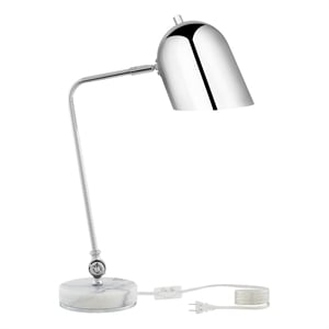 Posh Living Armin Table Lamp 5ft Power Cord Marble Stone Base Chrome