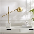 Posh Living Ameya Table Lamp 5ft Power Cord Marble Stone Base Brass