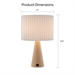 Posh Living Brynlie Table Lamp 5ft Power Cord USB Charger Ivory