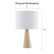 Posh Living Brynlie Table Lamp 5ft Power Cord USB Charger White