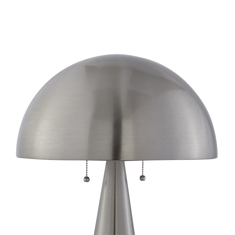 Posh Living Bradford Table Lamp USB Charger Stainless Steel
