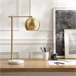 Posh Living Kendric Table Lamp 5ft Power Cord Marble Stone Base Brass