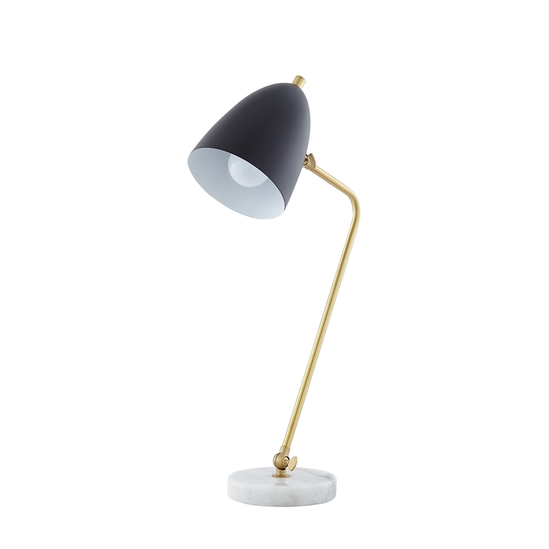 Posh Living Parth Table Lamp 5ft Power Cord Marble Stone Base Black