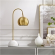 Posh Living Ambar Table Lamp 5ft Power Cord Marble Stone Base Brass