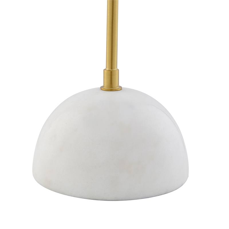 Posh Living Ambar Table Lamp 5ft Power Cord Marble Stone Base Brass