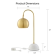 Posh Living Ambar Table Lamp 5ft Power Cord Marble Stone Base Brass