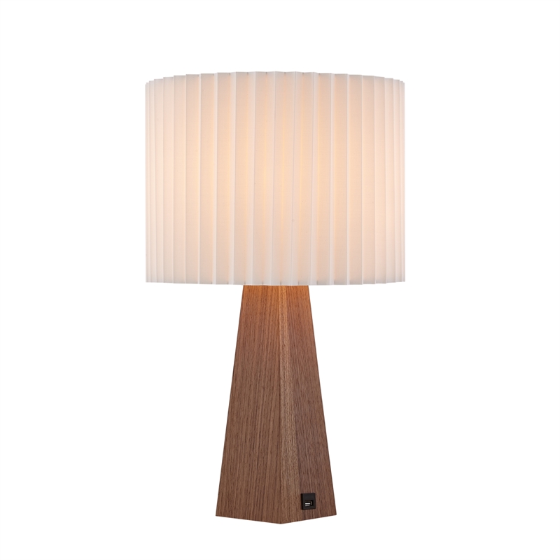 Posh Living Catarina Table Lamp 5ft Power Cord USB Charger Ivory