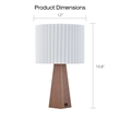 Posh Living Catarina Table Lamp 5ft Power Cord USB Charger Ivory