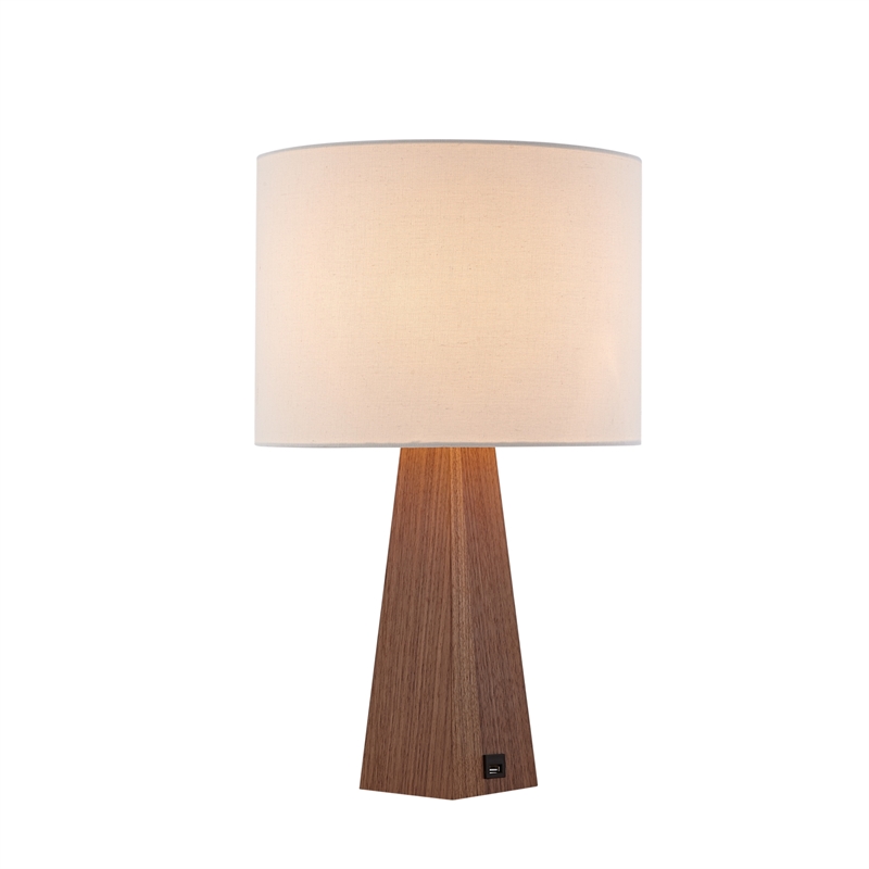 Posh Living Catarina Table Lamp 5ft Power Cord USB Charger White