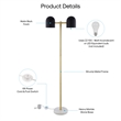 Posh Living Kaylei Floor Lamp 6ft Power Cord Foot Switch 2 Lights Black