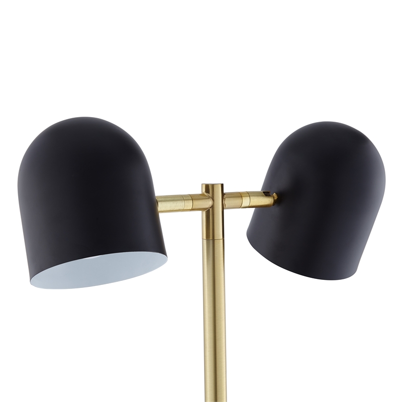Posh Living Kaylei Floor Lamp 6ft Power Cord Foot Switch 2 Lights Black