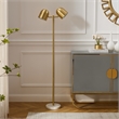 Posh Living Kaylei Floor Lamp 6ft Power Cord Foot Switch 2 Lights Brass