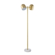 Posh Living Kaylei Floor Lamp 6ft Power Cord Foot Switch 2 Lights Brass