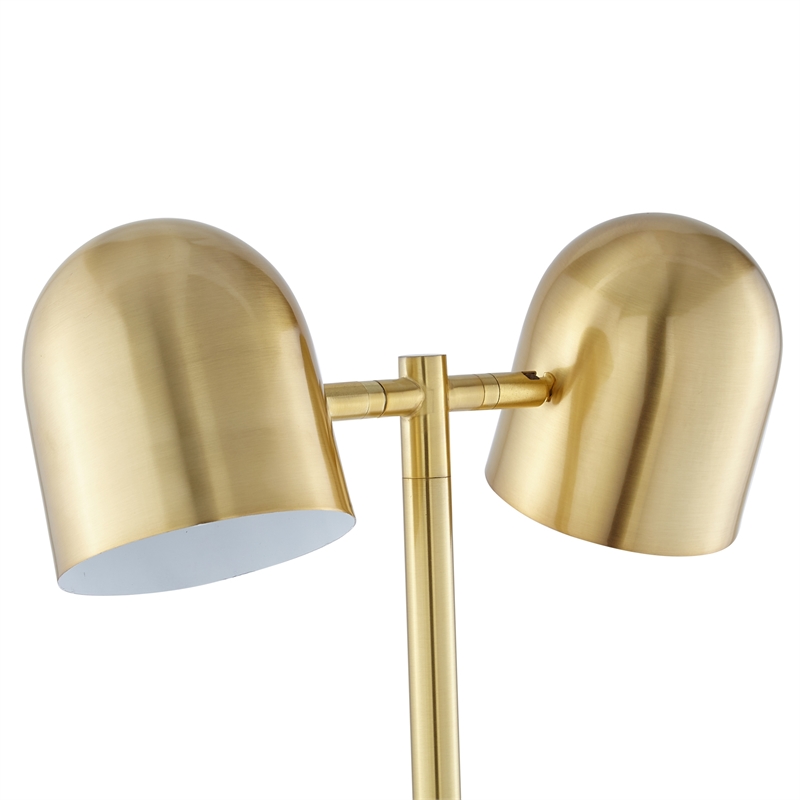 Posh Living Kaylei Floor Lamp 6ft Power Cord Foot Switch 2 Lights Brass