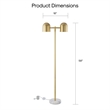 Posh Living Kaylei Floor Lamp 6ft Power Cord Foot Switch 2 Lights Brass