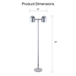 Posh Living Kaylei Floor Lamp 6ft Power Cord Foot Switch 2 Lights Chrome