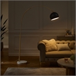 Posh Living Lillia Floor Lamp 6ft Power Cord Marble Stone Base Black