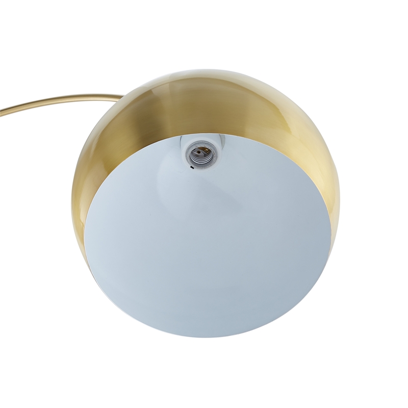 Posh Living Lillia Floor Lamp 6ft Power Cord Marble Stone Base Brass