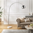 Posh Living Lillia Floor Lamp 6ft Power Cord Marble Stone Base Chrome
