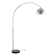Posh Living Lillia Floor Lamp 6ft Power Cord Marble Stone Base Stainless Steel