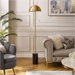 Posh Living Malaika Floor Lamp 6ft Power Cord Marble Stone Base Brass/Black