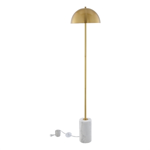 Posh Living Malaika Floor Lamp 6ft Power Cord Marble Stone Base Black