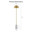 Posh Living Malaika Floor Lamp 6ft Power Cord Marble Stone Base Brass/White