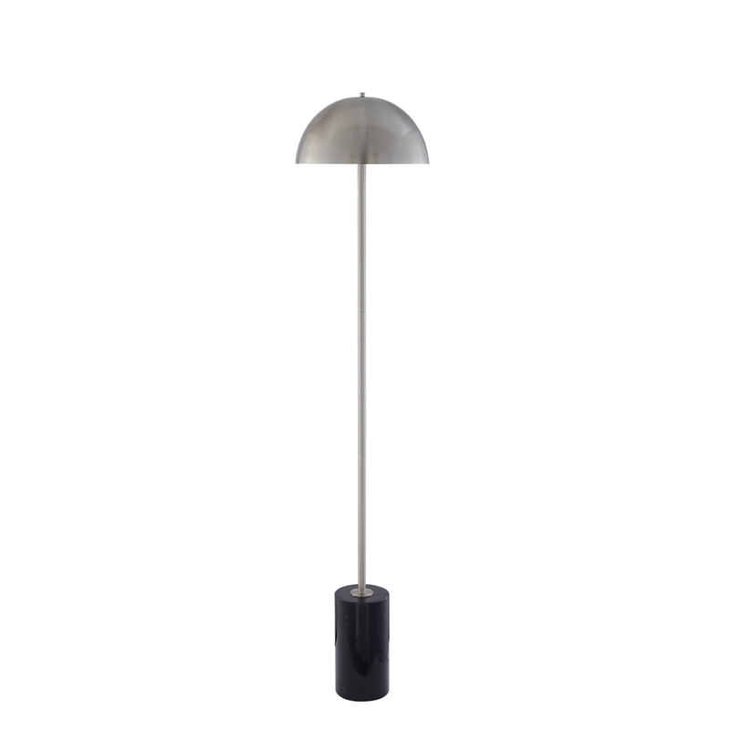 Posh Living Malaika Floor Lamp 6ft Power Cord Marble Stone Base Chrome
