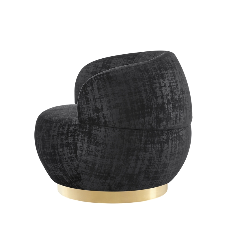 Posh Living Kenzleigh Velvet Accent Chair Black/Gold