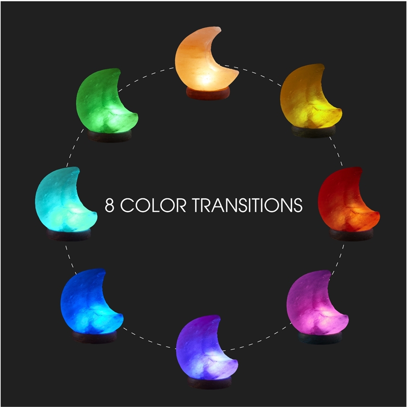 Posh Living Adria Moon Salt Lamp 8 Color Modes