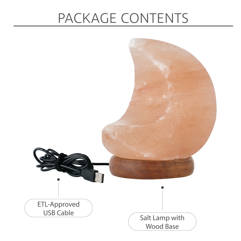 Posh Living Adria Moon Salt Lamp 8 Color Modes