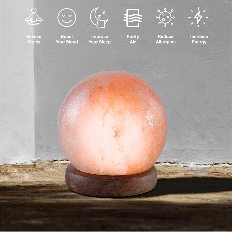 Posh Living Adlee Round Salt Lamp 8 Color Modes