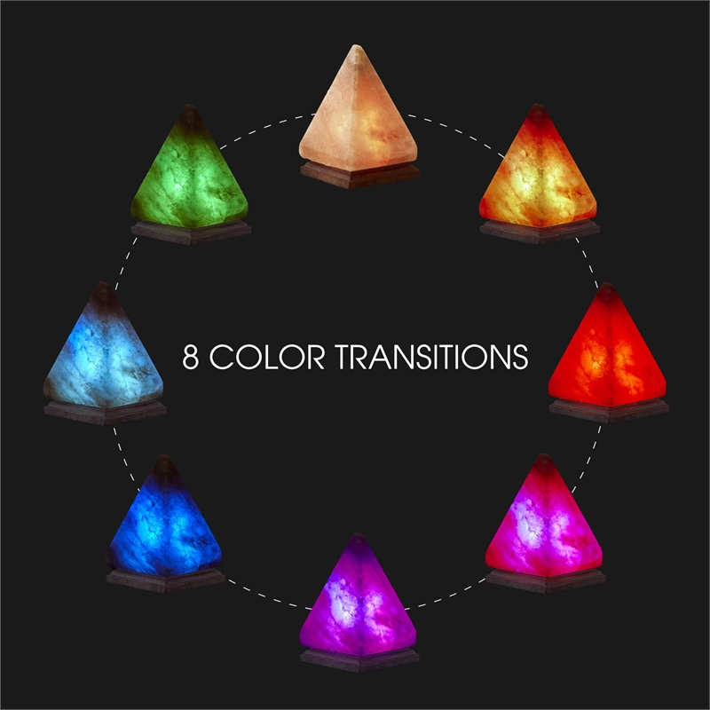 Posh Living Zacharias Piramide Salt Lamp 8 Color Modes