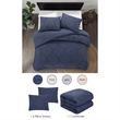 Posh Living Ginger 3pc King/California King Comforter Set Navy