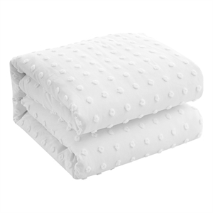 Posh Living Maira 5pc Twin/Twin XL Duvet Set White