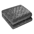Posh Living Safiya Velvet 3pc Full/Queen Comforter Set Grey