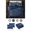 Posh Living Safiya Velvet 3pc Full/Queen Comforter Set Navy