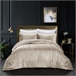 Posh Living Deklin 3pc Full/Queen Comforter Set Beige