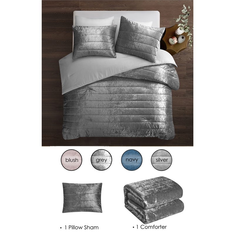 Posh Living Yehudis 2pc Twin/Twin XL Comforter Set Grey
