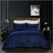 Posh Living Deklin 3pc Full/Queen Comforter Set Navy