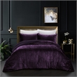 Posh Living Deklin 3pc Full/Queen Comforter Set Purple