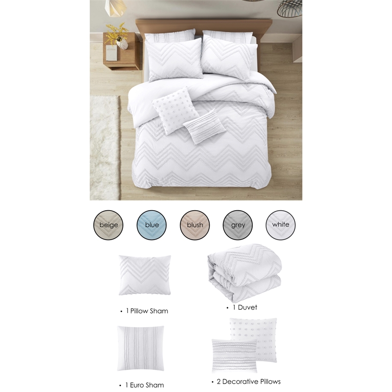 Posh Living Minnie 5pc Twin/Twin XL Duvet Set White