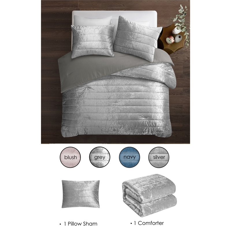 Posh Living Yehudis 2pc Twin/Twin XL Comforter Set Silver