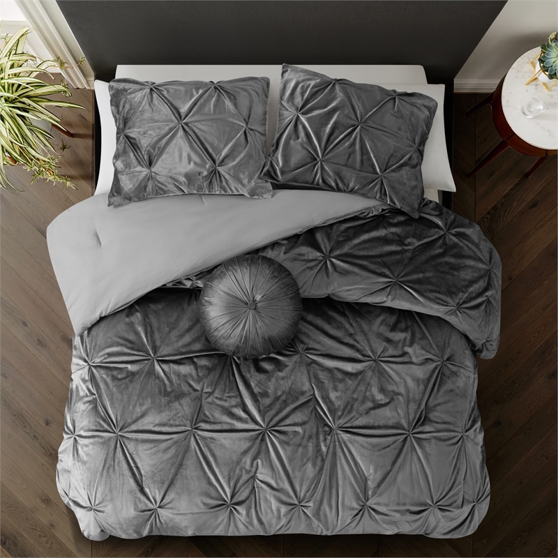 Posh Living Baxter 5pc Full/Queen Comforter Set Grey