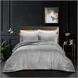 Posh Living Deklin 3pc Full/Queen Comforter Set Silver