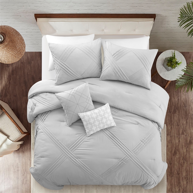 Posh Living Daniyah 5pc King/California King Comforter Set Grey