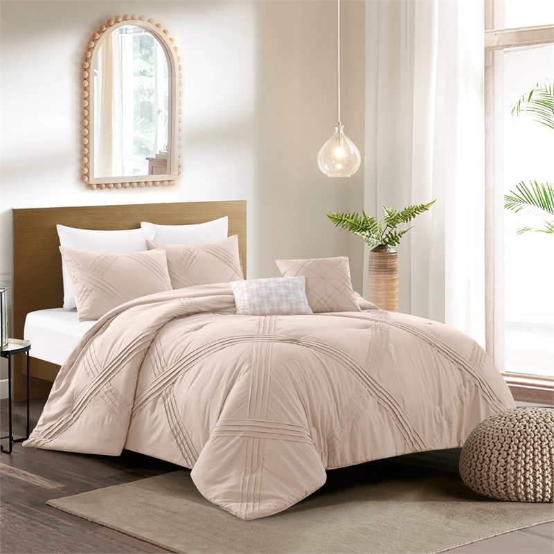 Posh Living Daniyah 5pc Full/Queen Comforter Set Blush