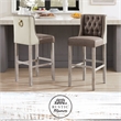 Posh Living Preslie Leather PU/Linen Barstool (Set of 2) Brown